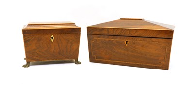 Lot 293 - A Regency rosewood tea caddy