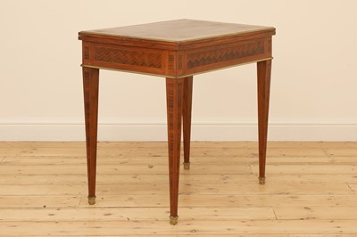 Lot 233 - A rosewood and parquetry games table