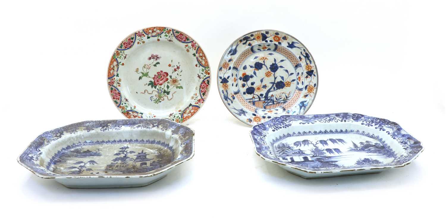 Lot 141 - Two Chinese blue and white meat dishes