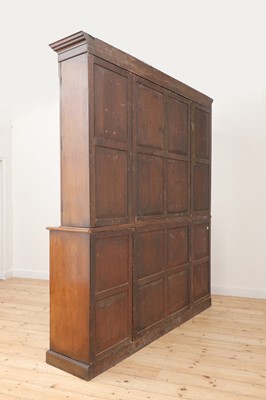 Lot 53 - A George III mahogany secretaire breakfront bookcase