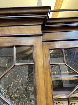 Lot 53 - A George III mahogany secretaire breakfront bookcase