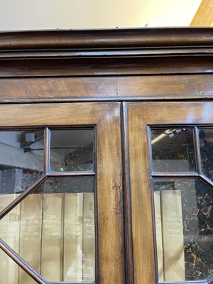 Lot 53 - A George III mahogany secretaire breakfront bookcase