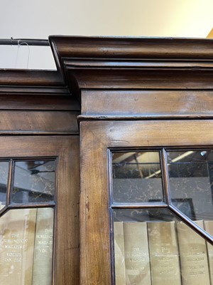 Lot 53 - A George III mahogany secretaire breakfront bookcase