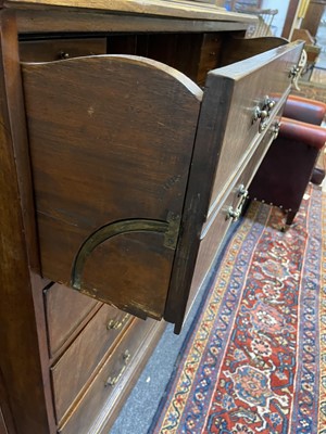 Lot 53 - A George III mahogany secretaire breakfront bookcase