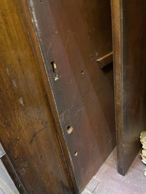 Lot 53 - A George III mahogany secretaire breakfront bookcase
