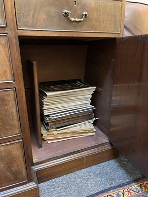 Lot 53 - A George III mahogany secretaire breakfront bookcase