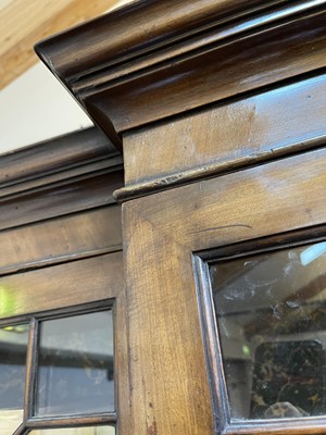 Lot 53 - A George III mahogany secretaire breakfront bookcase