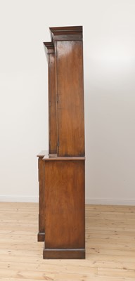 Lot 53 - A George III mahogany secretaire breakfront bookcase
