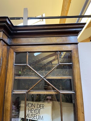Lot 53 - A George III mahogany secretaire breakfront bookcase