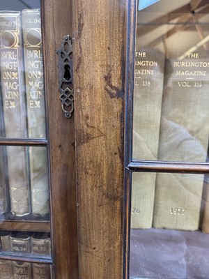 Lot 53 - A George III mahogany secretaire breakfront bookcase