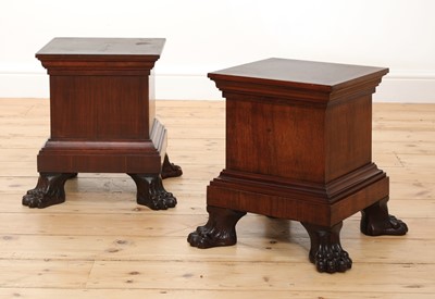 Lot 497 - A pair of simulated mahogany pedestals
