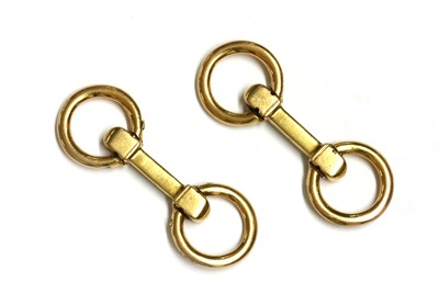 Lot 286 - A pair of French gold cufflinks