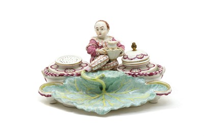 Lot 180 - A Hochst porcelain inkstand