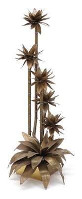 Lot 509 - A cut brass standard lamp