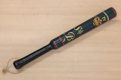 Lot 205 - A William IV painted wooden truncheon