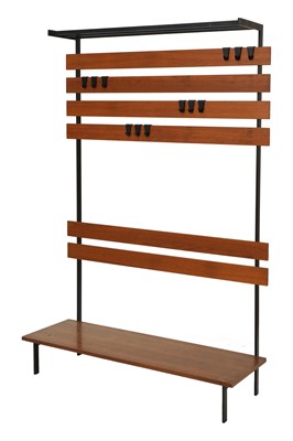 Lot 436 - A teak and metal modular coat rack