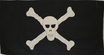 Lot 310 - Two Submarine flags 'Jolly Roger' and 'White Ensign', from HMS Utus