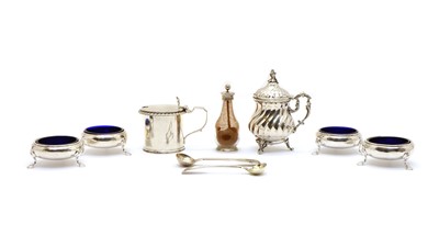 Lot 49 - A George III set of four silver cauldron salt cellars