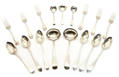 Lot 60 - Six George III Scottish silver Old English pointed dessert spoons