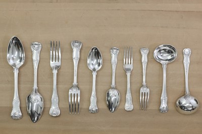 Lot 663 - A George III, George IV and Victorian silver table service