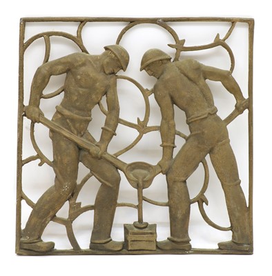 Lot 137 - A Continental brass wall sculpture