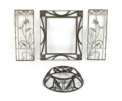 Lot 612 - A pair of Art Nouveau iron panels