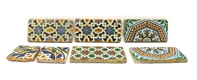 Lot 264 - A collection of fourteen moulded Azulejos style tiles