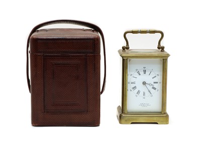 Lot 148 - Benson & Sons brass cased carriage timepiece
