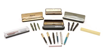 Lot 243 - A quantity of predominantly Parker fountain and ballpoint pens