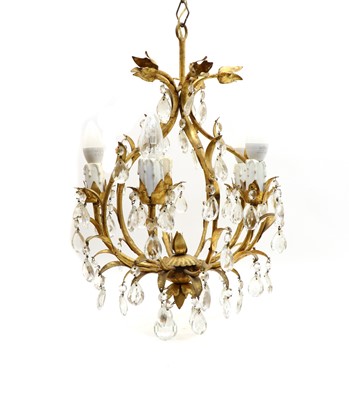 Lot 319 - A gilt metal five branch electrolier