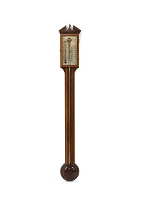 Lot 300 - Comitti of Holburn, a mahogany and rosewood inlaid stick barometer