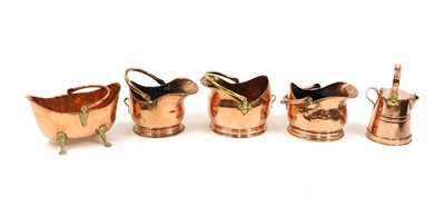 Lot 144A - Four copper coal scuttles