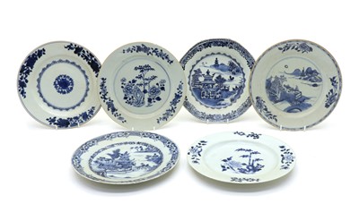Lot 256 - Six Chinese blue and white porcelain plates