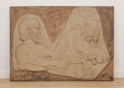 Lot 504 - A large resin Assyrian panel