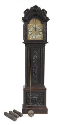 Lot 245 - A Finnigans oak longcase clock