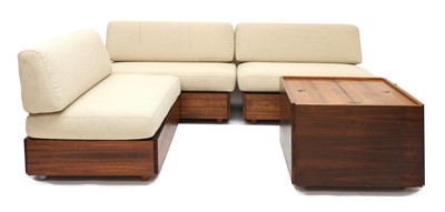 Lot 598 - A three-piece rosewood modular corner suite