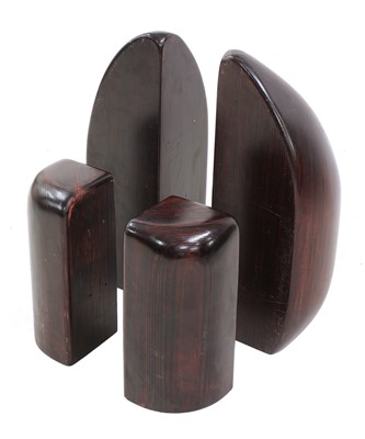 Lot 687 - A modern free-standing four-piece wooden floor sculpture