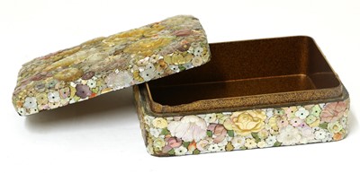 Lot 264 - A Japanese Shibayama-style inlaid box and cover