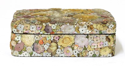 Lot 264 - A Japanese Shibayama-style inlaid box and cover