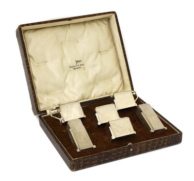 Lot 164 - An Art Deco six-piece silver condiment set