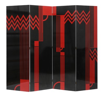 Lot 217 - An Art Deco-style four-fold screen
