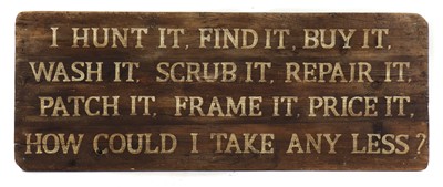 Lot 205 - A large stained pine sign