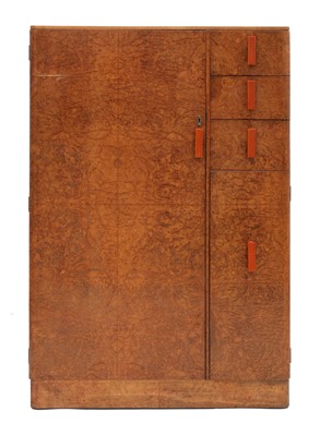 Lot 314 - An Art Deco burr walnut bachelor's cabinet