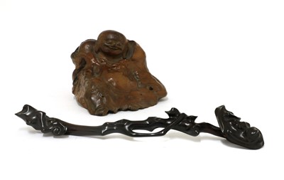 Lot 184 - A Chinese wood ruyi sceptre