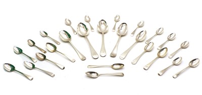Lot 35 - A small collection of antique silver old English pattern flatware