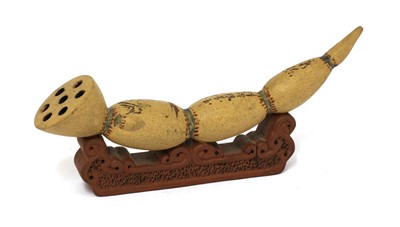 Lot 111 - A Chinese Yixing zisha brush rest