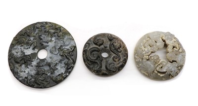 Lot 133 - A collection of three Chinese bi discs