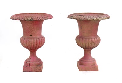 Lot 234 - A pair of cast iron Medici urns