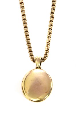 Lot 65 - A Victorian gold diamond set locket and chain