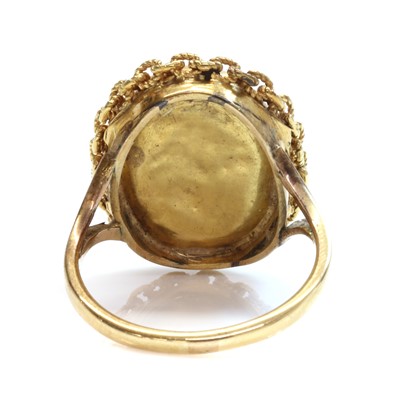 Lot 60 - A Victorian cabochon garnet and diamond later mounted as a ring